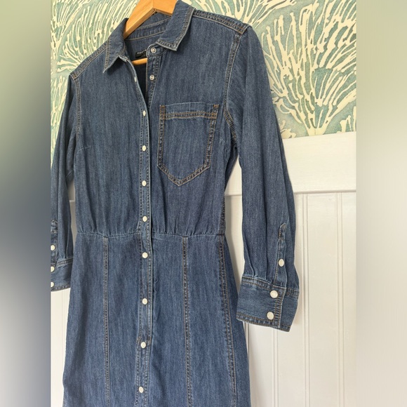 Veronica Beard Keston Denim Western Mini Dress in Cornflower, Women’s 4 - Picture 3 of 5